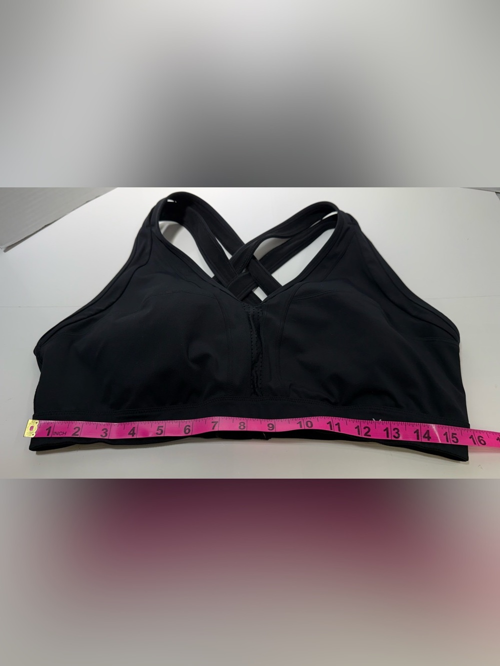 Black Crisscross running Bra / Sports Bra by Yvette - Picture 3 of 7